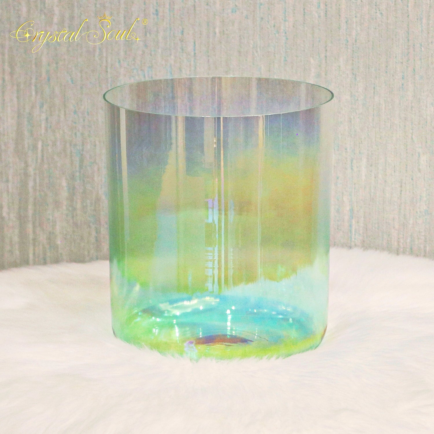 Crystal Soul Classic Chakra Clear Gradient Green Alchemy Crystal Bowl