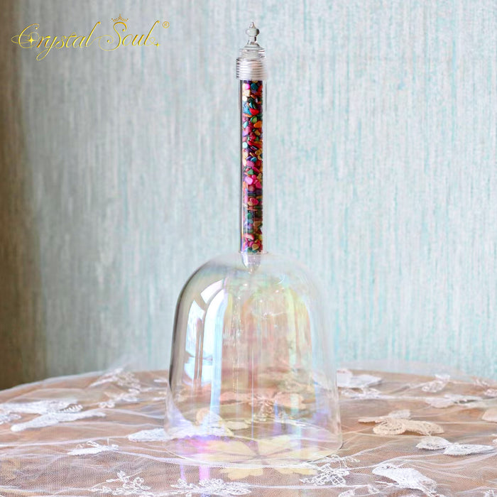 Crystal Soul Handheld Alchemy Crystal Bowl with Colorful Shell Handle