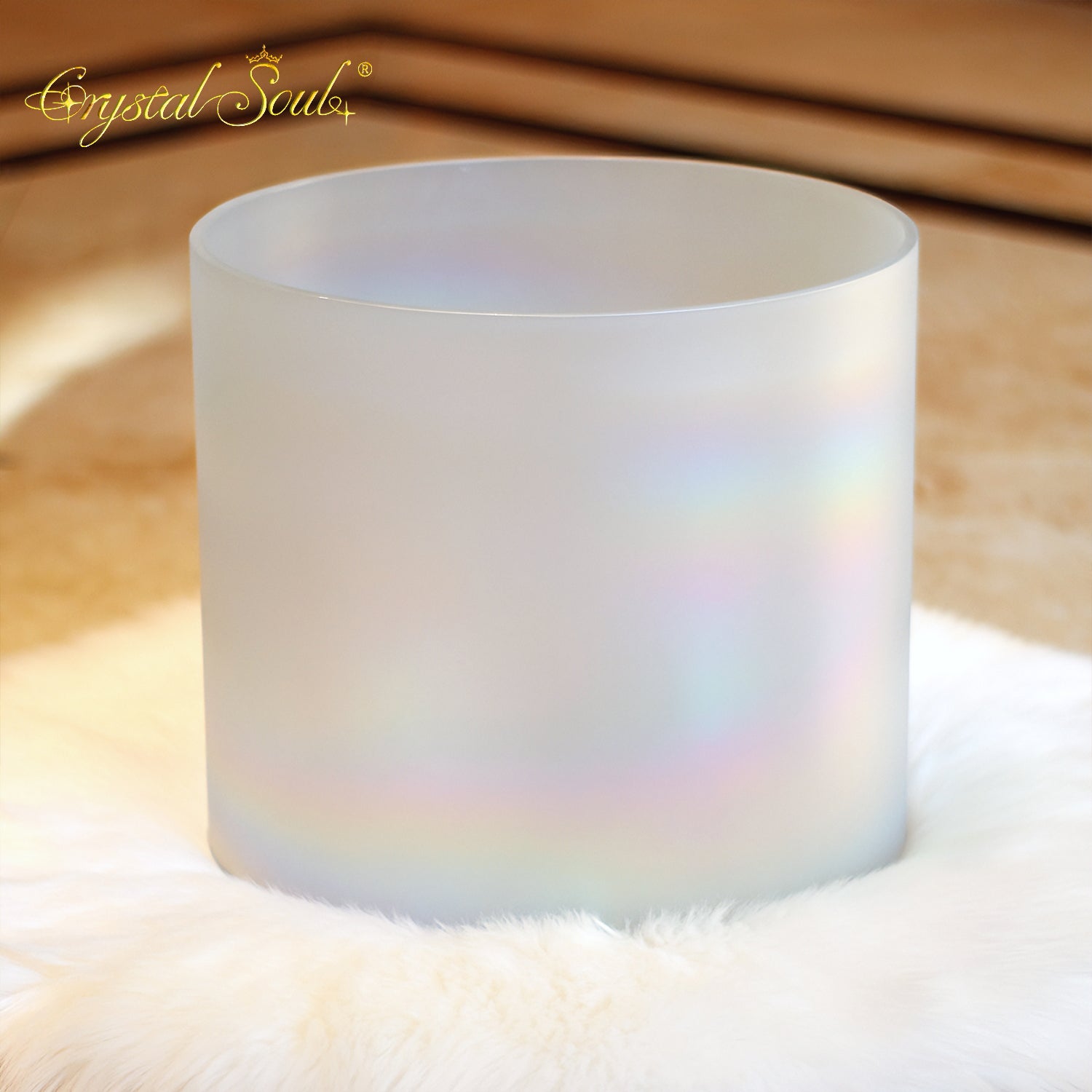 Crystal Soul 12" Flat-Bottomed Frosted Moonlight Alchemy Crystal Bowl