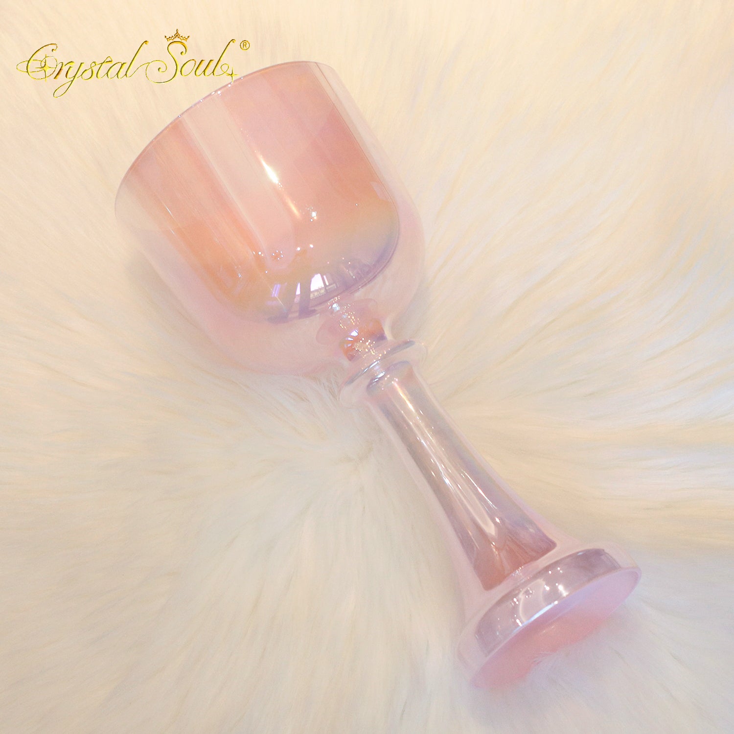 Crystal Soul Compact Size Classic Pink Holy Chalice Crystal Singing Bowl