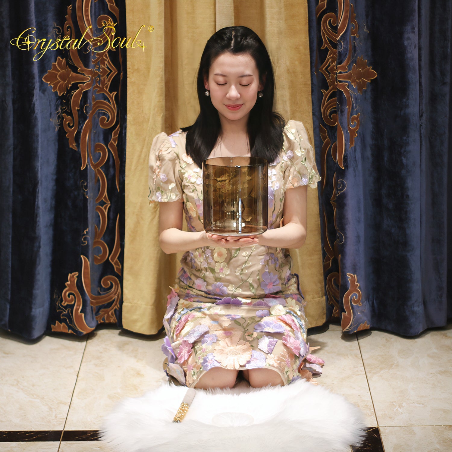 Crystal Soul High Quality Golden Brown Alchemy Crystal Bowl