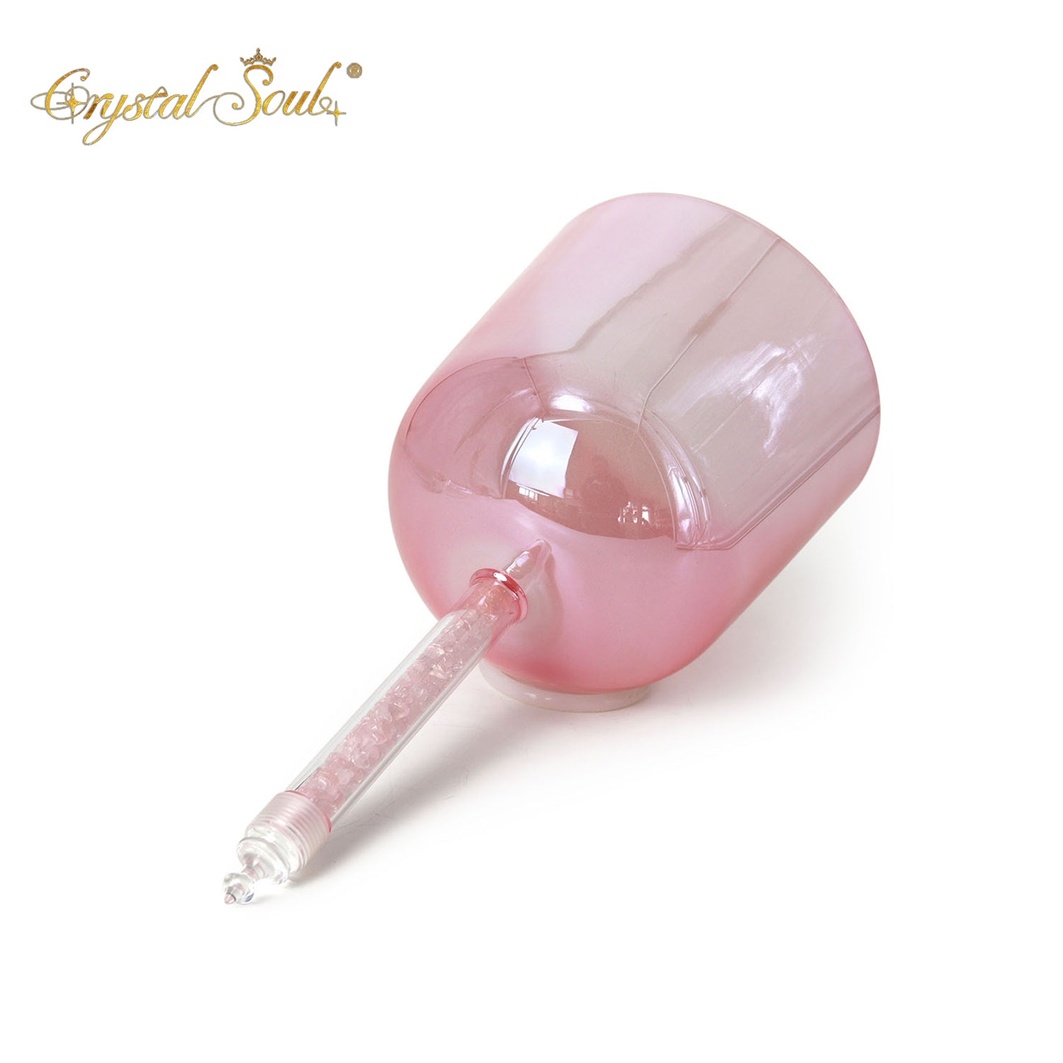 Crystal Soul Pink Clear Handle Alchemy Crystal Bowl