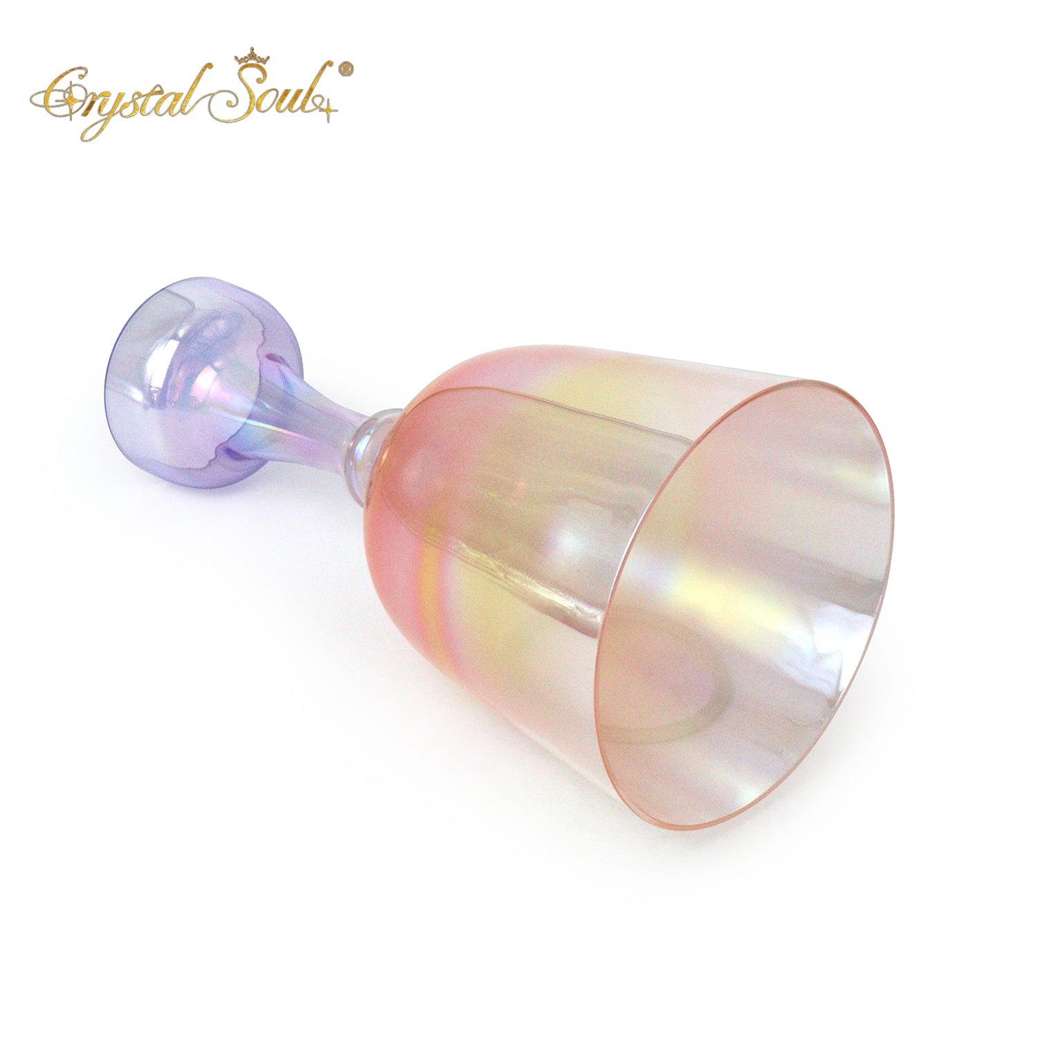 Crystal Soul Violet-Orange Clear Gradient Alchemy Holy Chalice Crystal Bowl