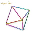 Crystal Soul Pink Green Titanium Steel Crystal Pyramid