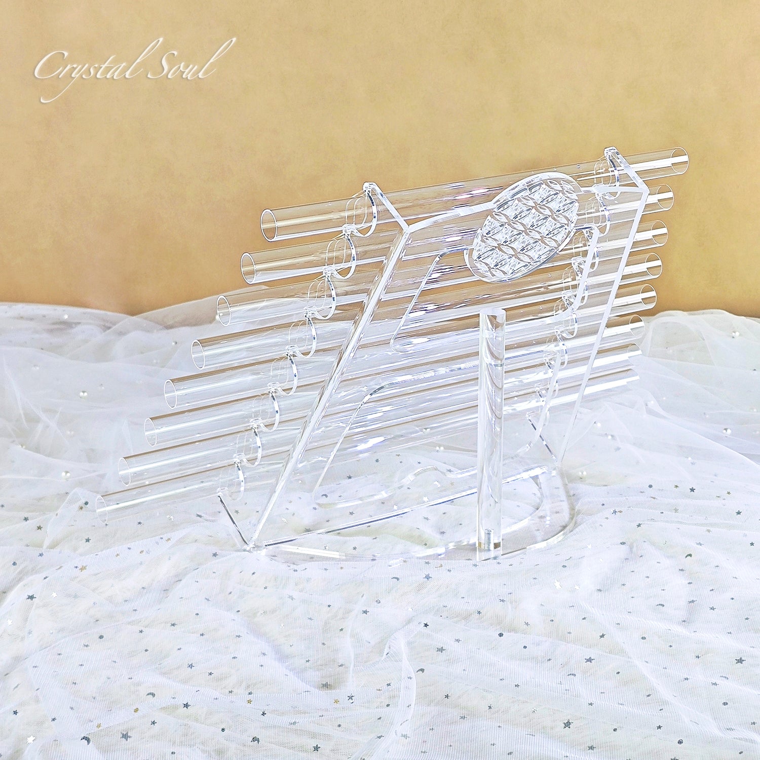 Crystal Soul Clear Cosmic Singing Harp 432hz C5-C6 for Sound Therapy and Meditation with Stand