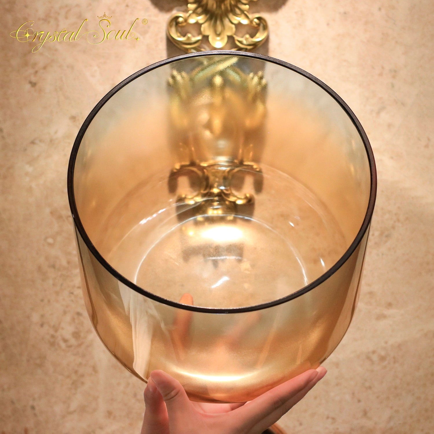 Crystal Soul High Quality Thickened Indigo Gold Gradient Alchemy Crystal Bowl