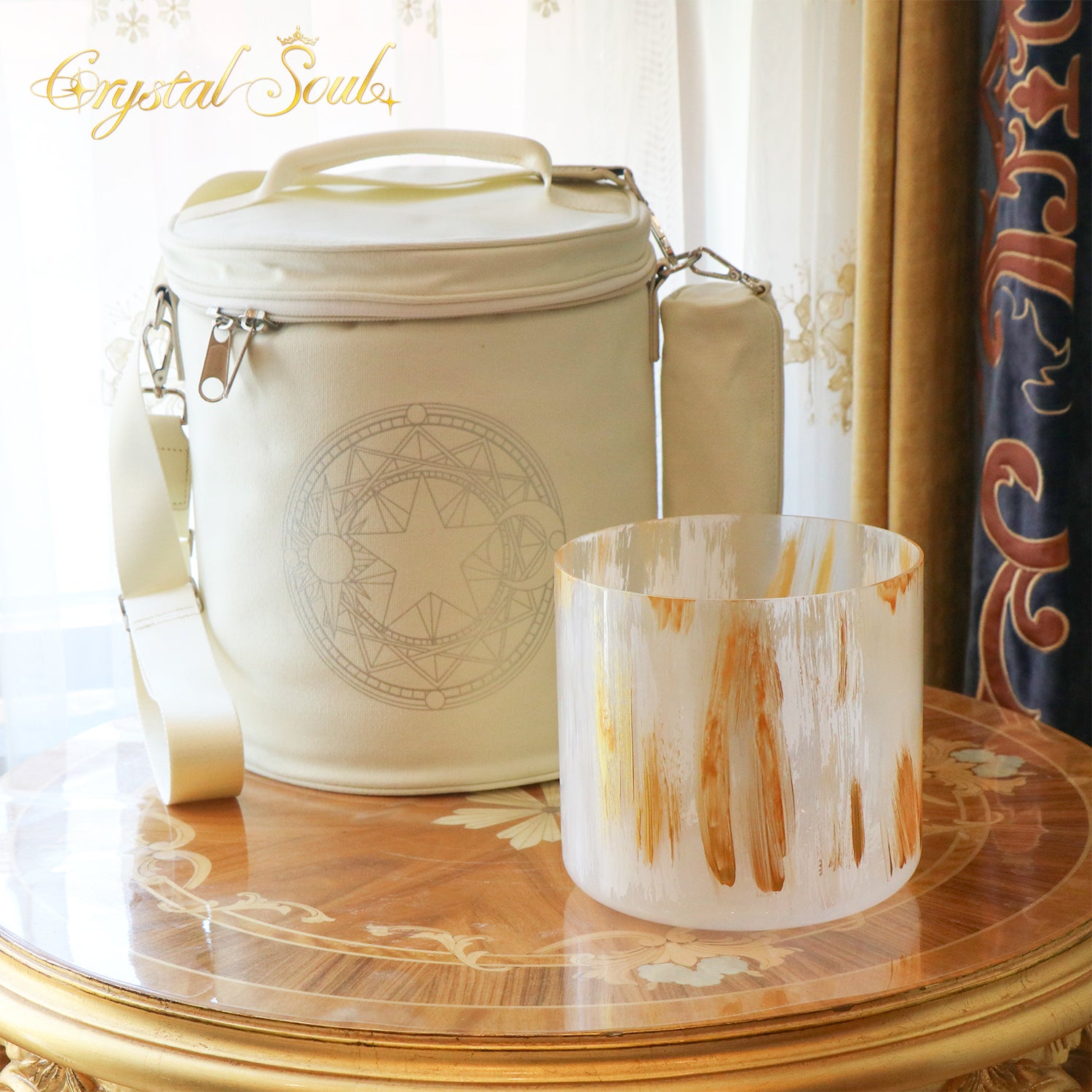 Crystal Soul Spiritual Series Clear Style Hand-Painted Gilded Alchemy Crystal Bowl