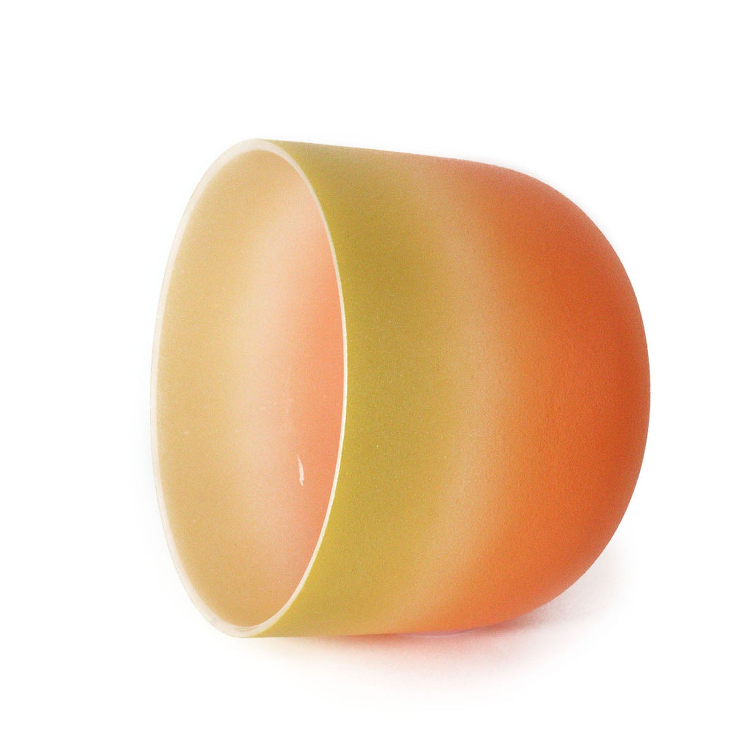 Crystal Soul Gold Orange Gradient Frosted Quartz Crystal Singing Bowl