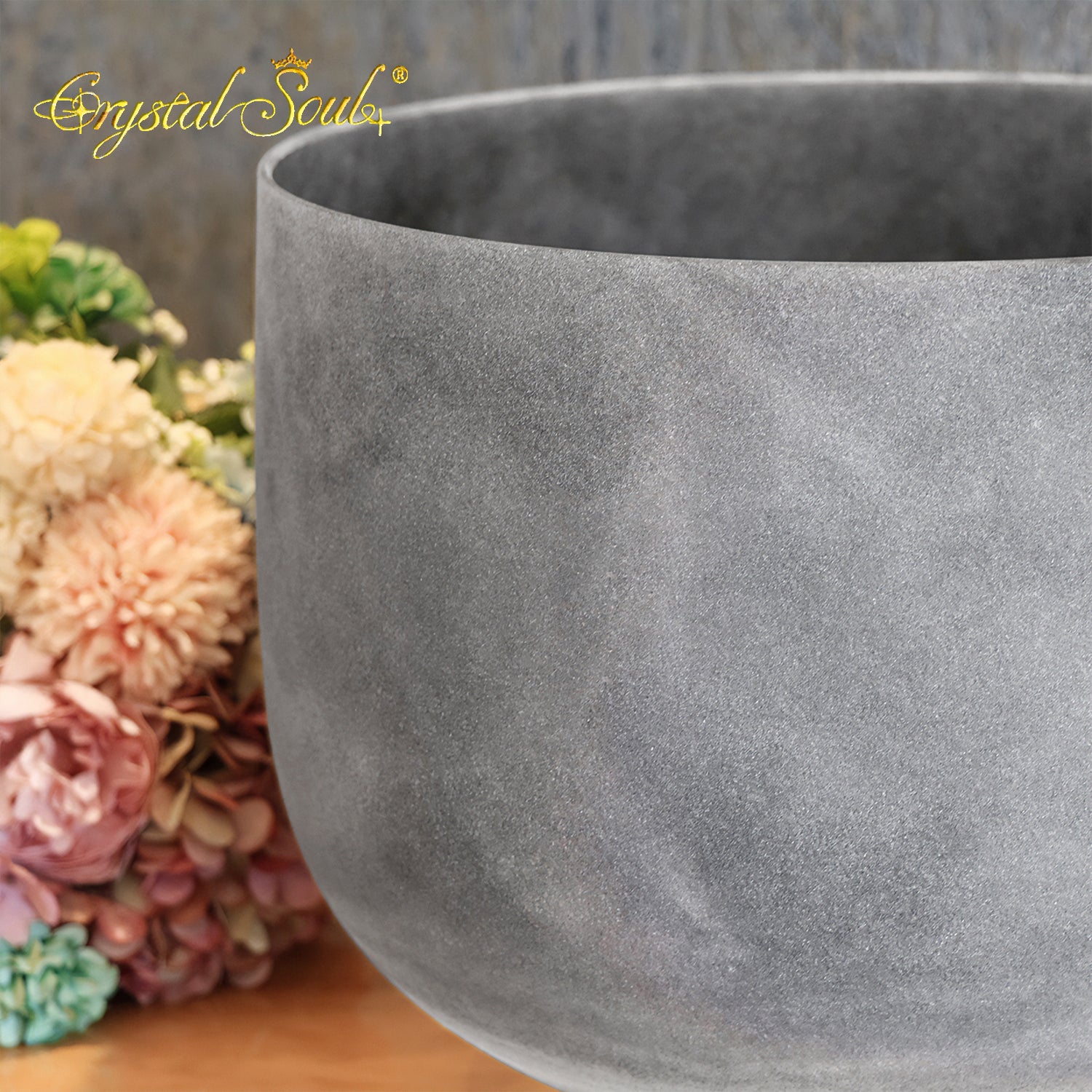 Crystal Soul High Quality Original Mineral Gray Obsidian Frosted Crystal Bowl