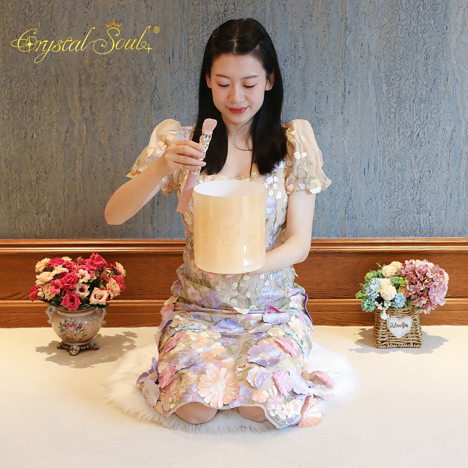 Crystal Soul New Glazed Orange Alchemy Crystal Bowl