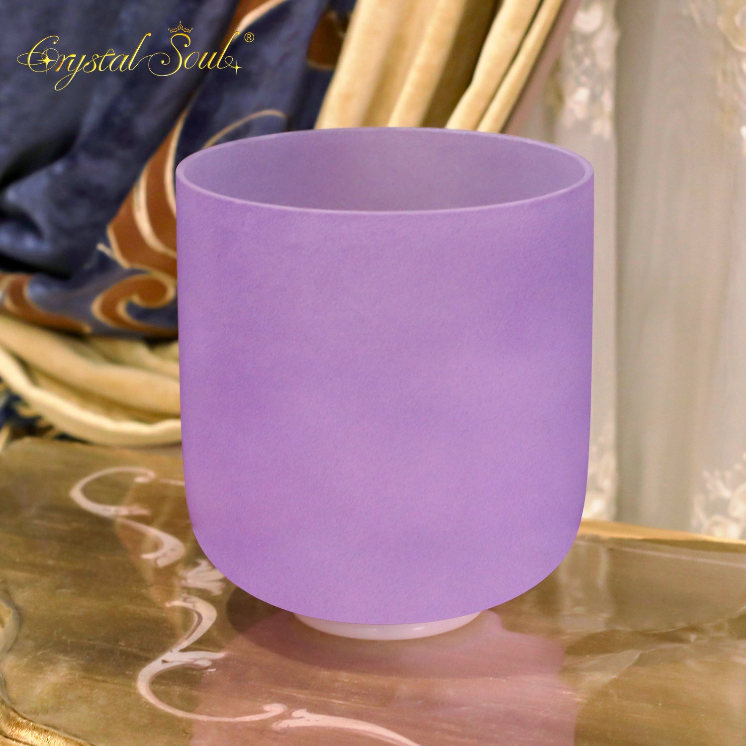 Crystal Soul Macaron Purple Frosted Crystal Singing Bowl