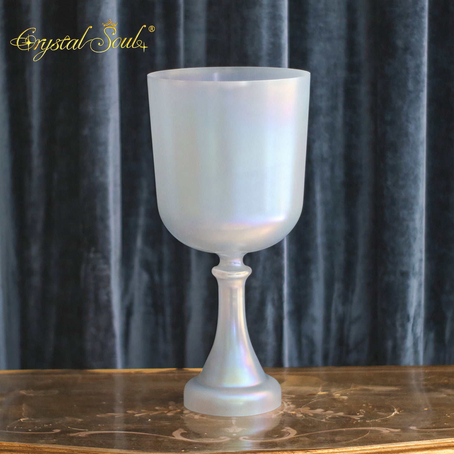 Crystal Soul Mist-Blue Aurora Frosted Holy Grail Alchemy Crystal Bowl