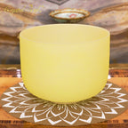 Crystal Soul Macaron Yellow Frosted Crystal Singing Bowl