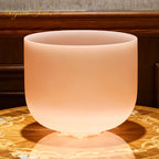 Crystal Soul Macaron Orange Frosted Crystal Singing Bowl