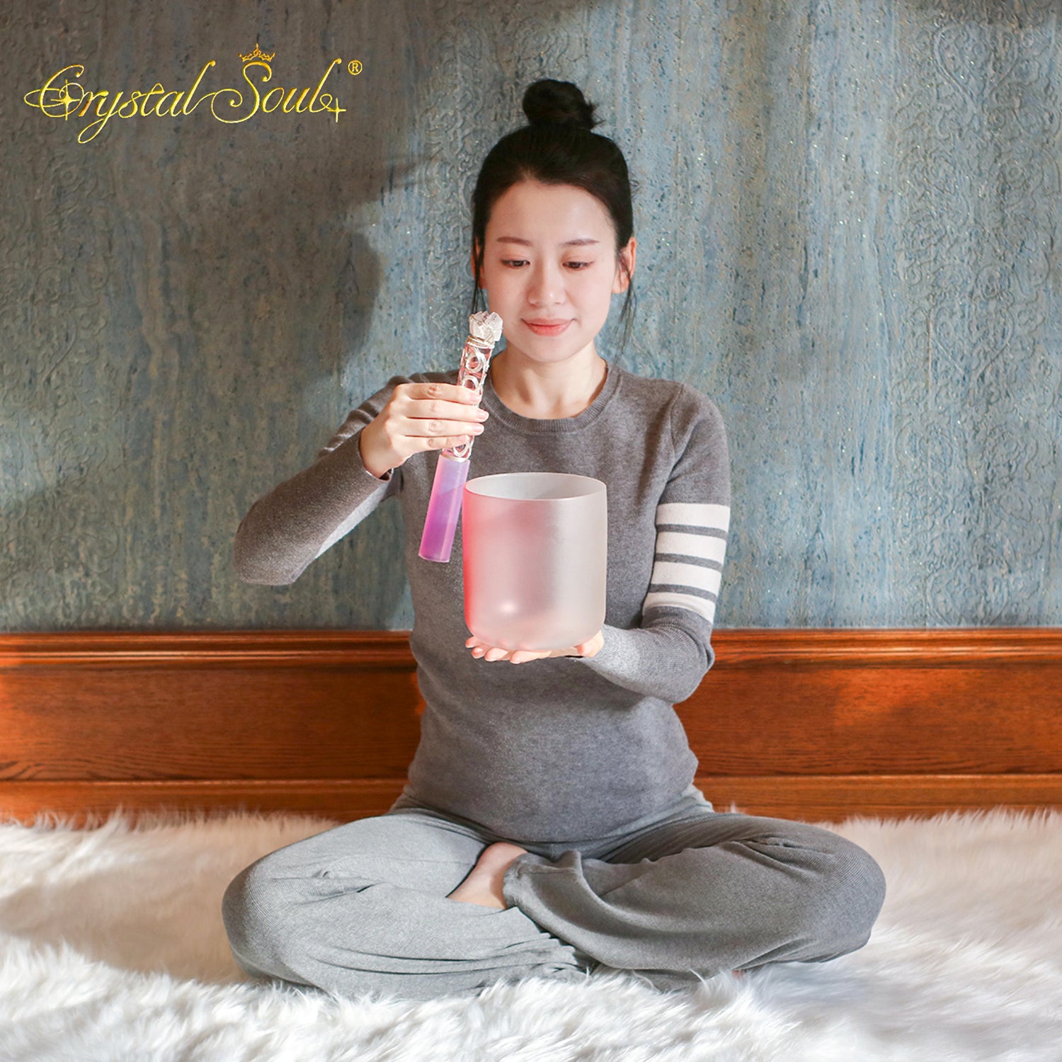 Crystal Soul Gradient Crimson Alchemy Crystal Bowl