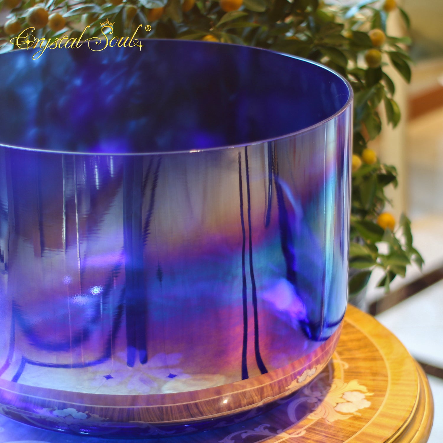 Crystal Soul High Quality Cosmic Purple Aurora Alchemy Crystal Bowl Customizable 18"