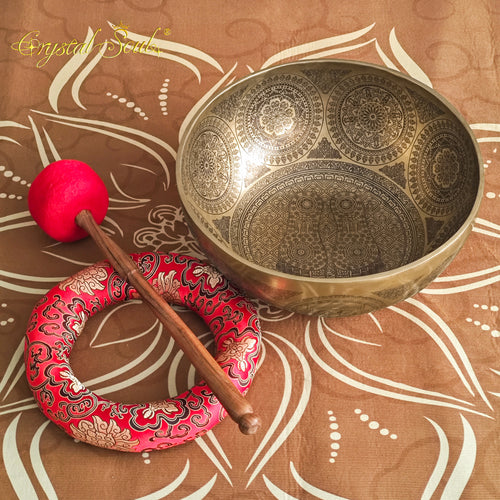 Crystal Soul 40cm Handmade Feet Carved Singing Bowl Standing Bowls