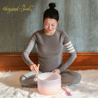 Crystal Soul Gray-Orange Gradient Frosted Crystal Bowl