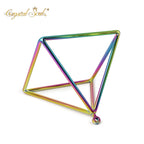 Crystal Soul Pink Green Titanium Steel Crystal Pyramid