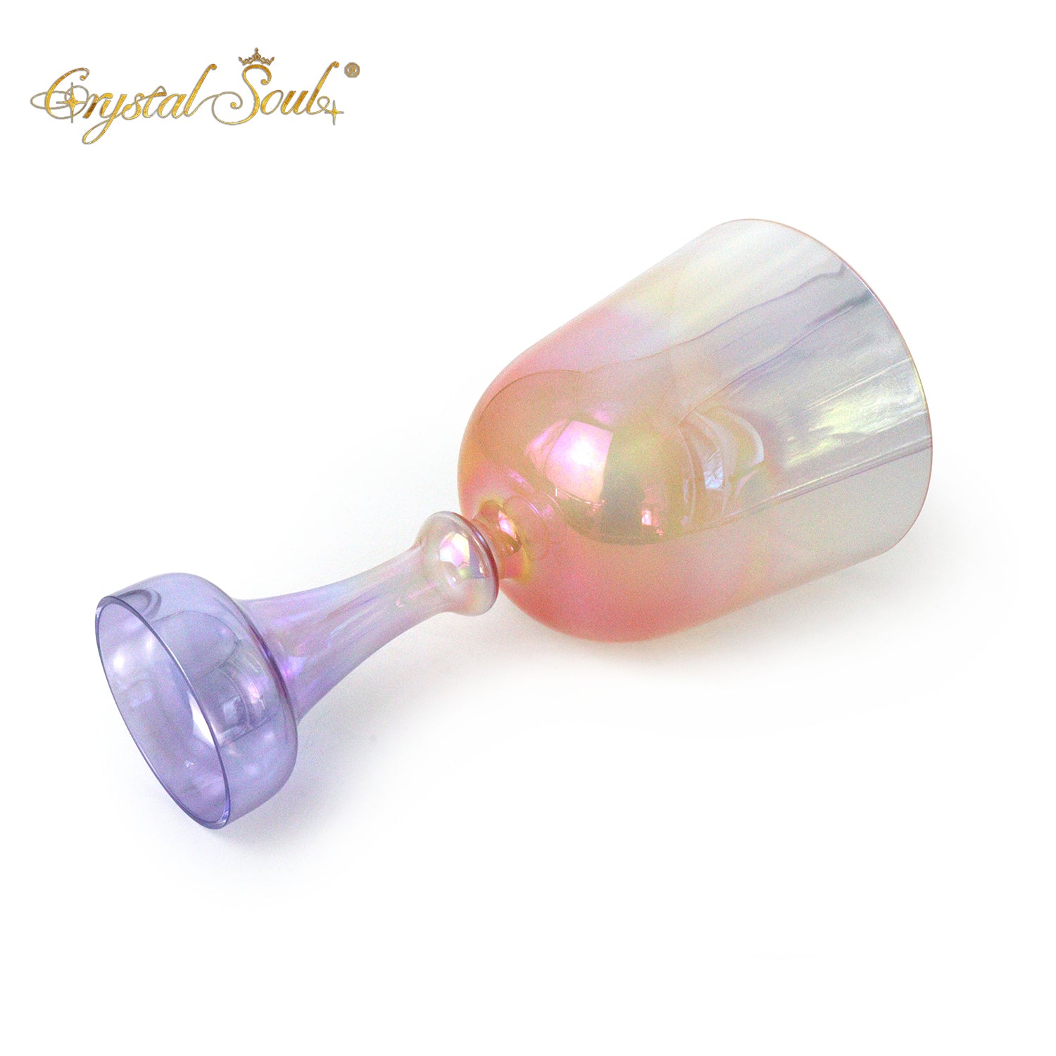 Crystal Soul Violet-Orange Clear Gradient Alchemy Holy Chalice Crystal Bowl