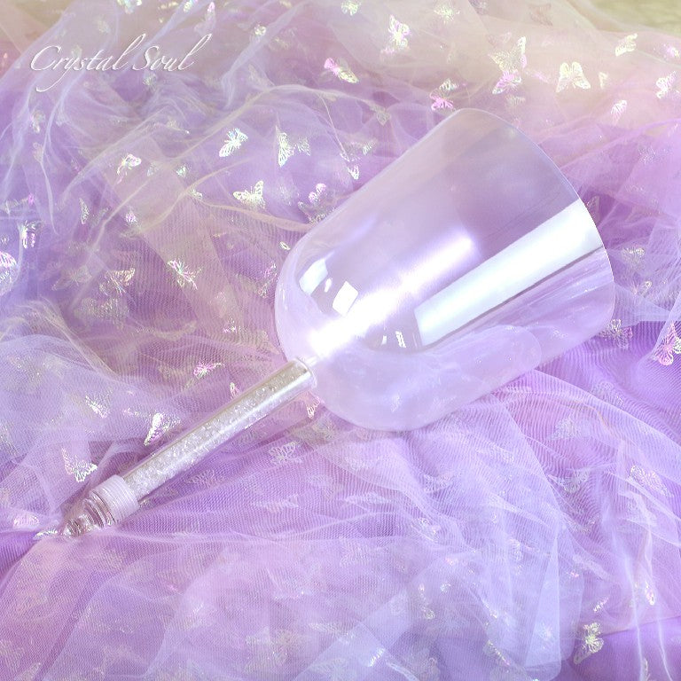 Crystal Soul Pearl White Handheld Crystal Bowl Customizable Octave 3rd 4th