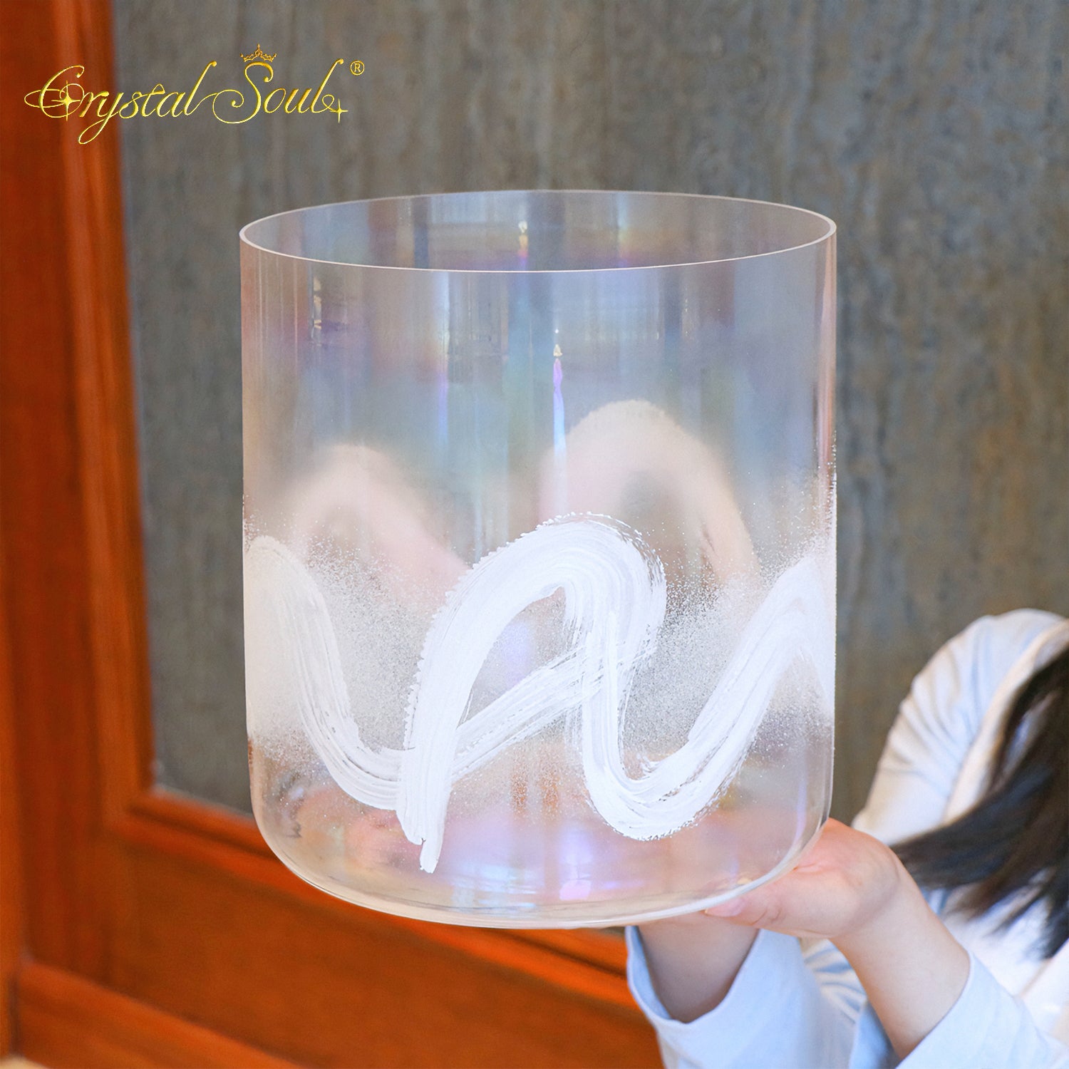Crystal Soul Superior Design High Quality Gemstone Imbued Hand Painted Alchemy Crystal Bowl