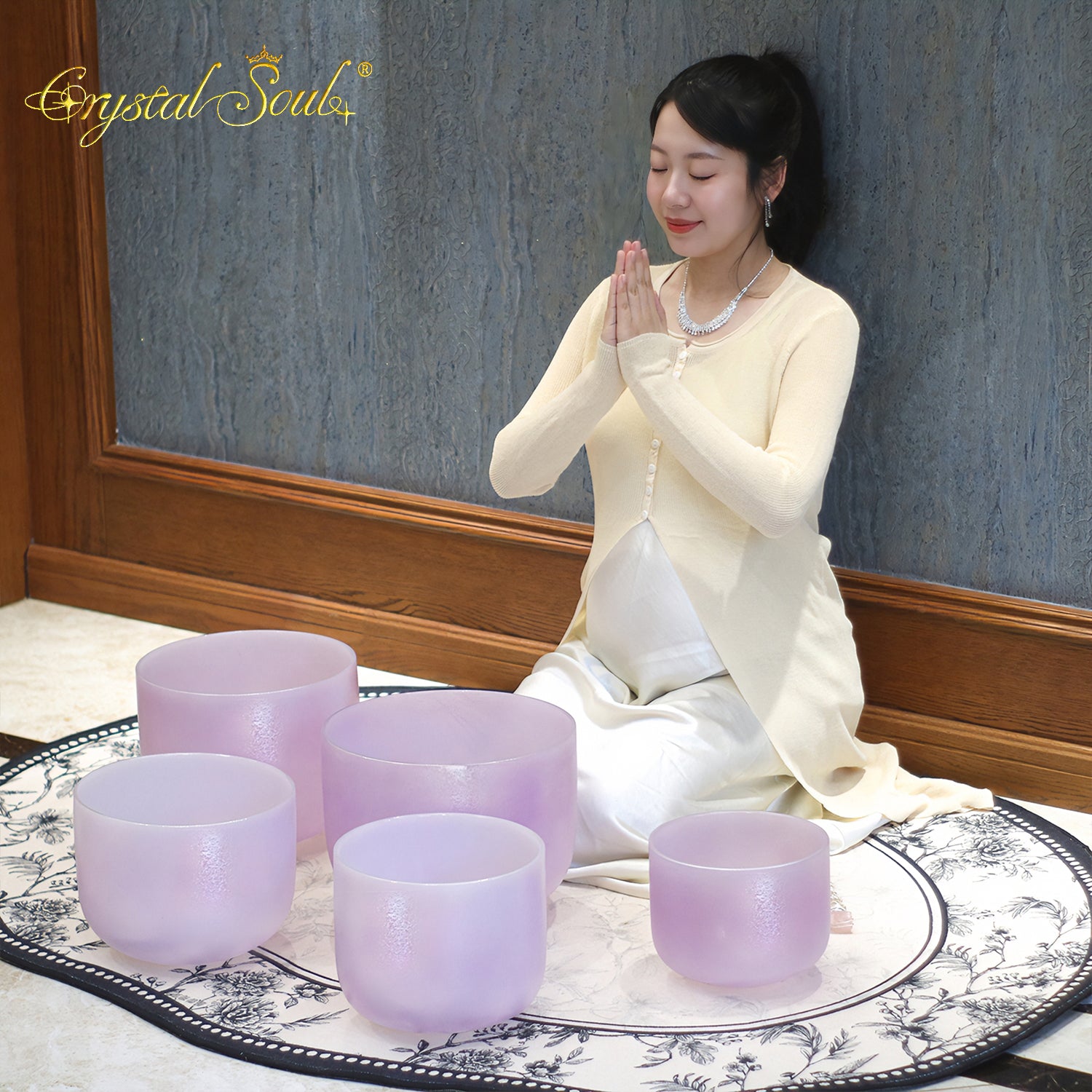 Crystal Soul New Exclusive Design Amethyst Alchemy Crystal Bowl Harmony Set