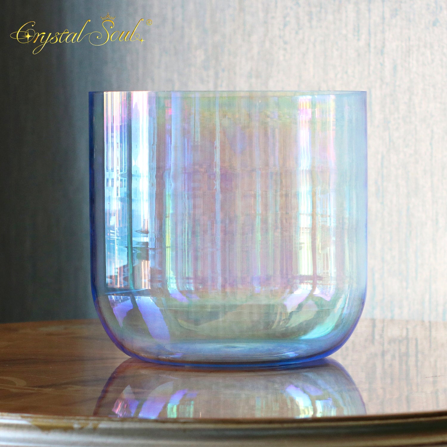 Crystal Soul High Quality Thickened Ice Azure Aurora Alchemy Crystal Bowl