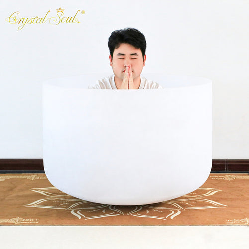 Crystal Soul 37" 5A Extra Large White Frosted Crystal Singing Bowl