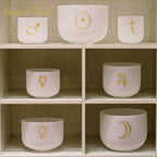 Crystal Soul Planetary Frosted Crystal Bowl 7 Chakras Set of Bowls