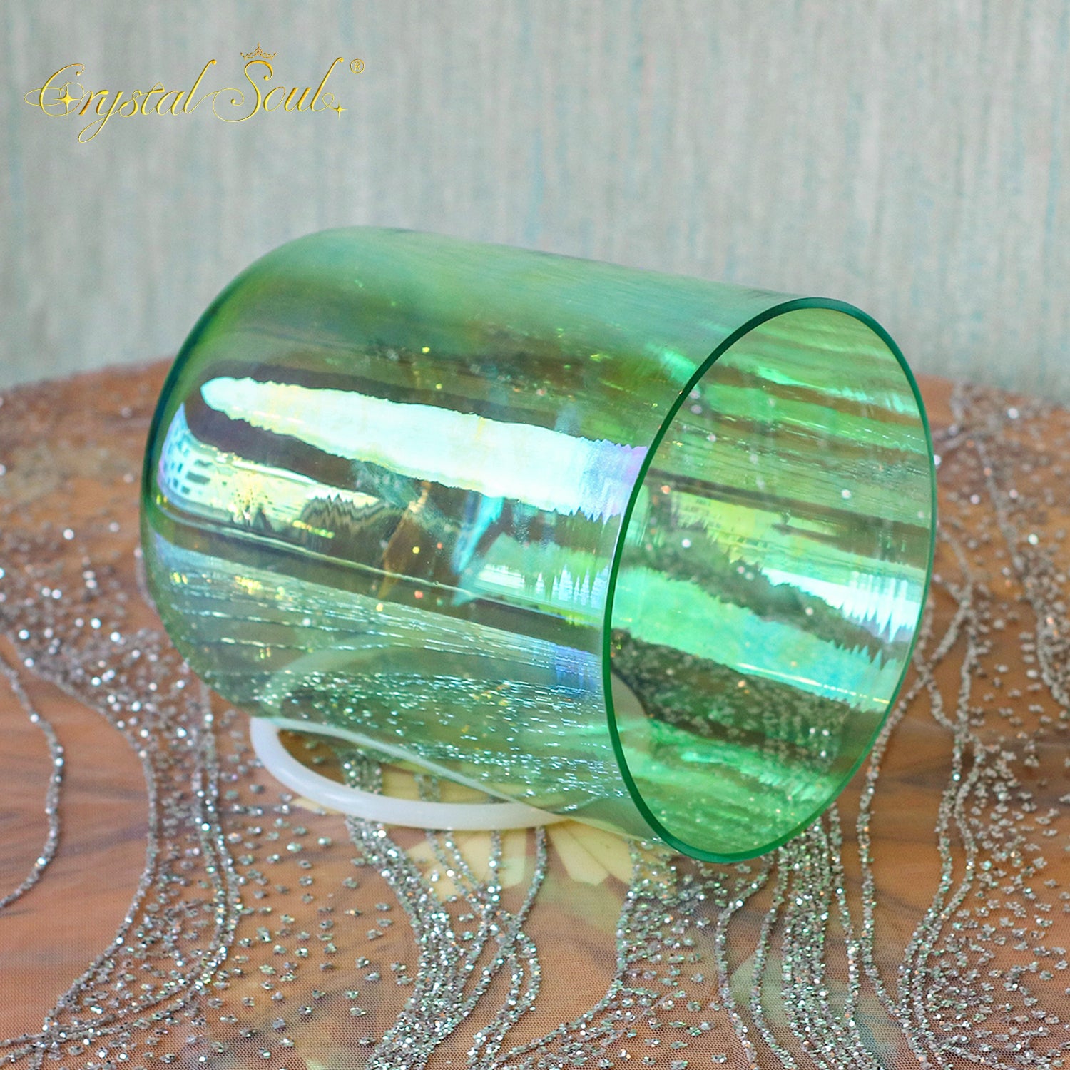 Crystal Soul High Quality Green Aurora Alchemy Crystal Bowl