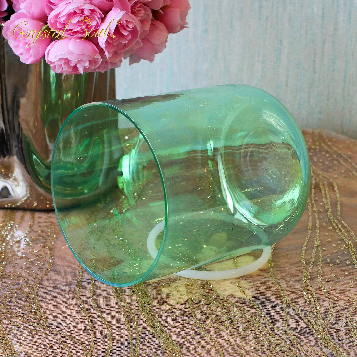 Crystal Soul High Quality Green Aurora Alchemy Crystal Bowl