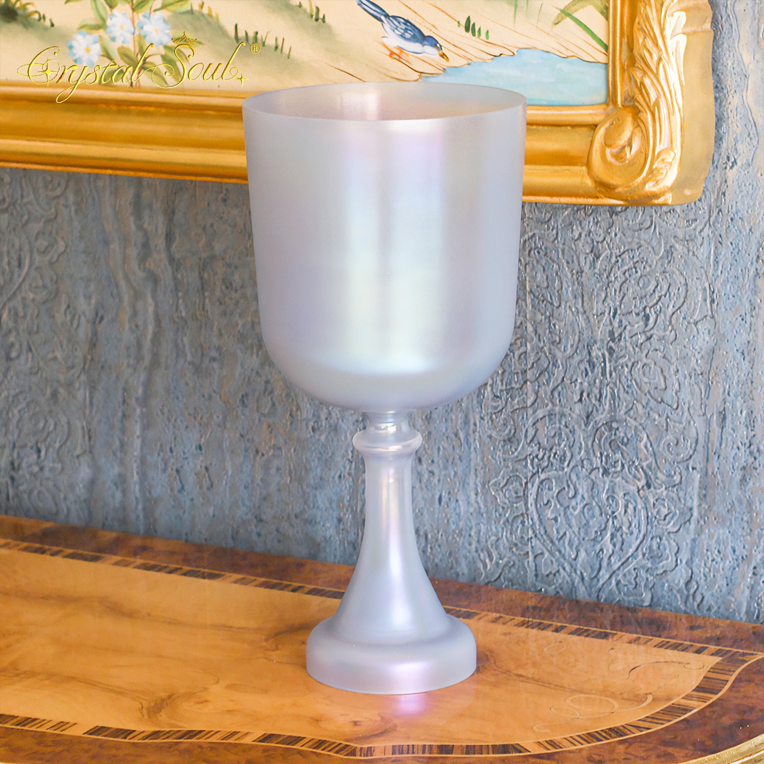 Crystal Soul Mist-Blue Aurora Frosted Holy Grail Alchemy Crystal Bowl
