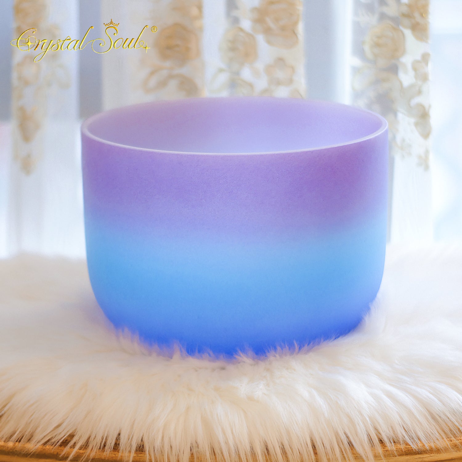 Crystal Soul Nebula Purple Sea Triple Gradient Frosted Crystal Singing Bowl