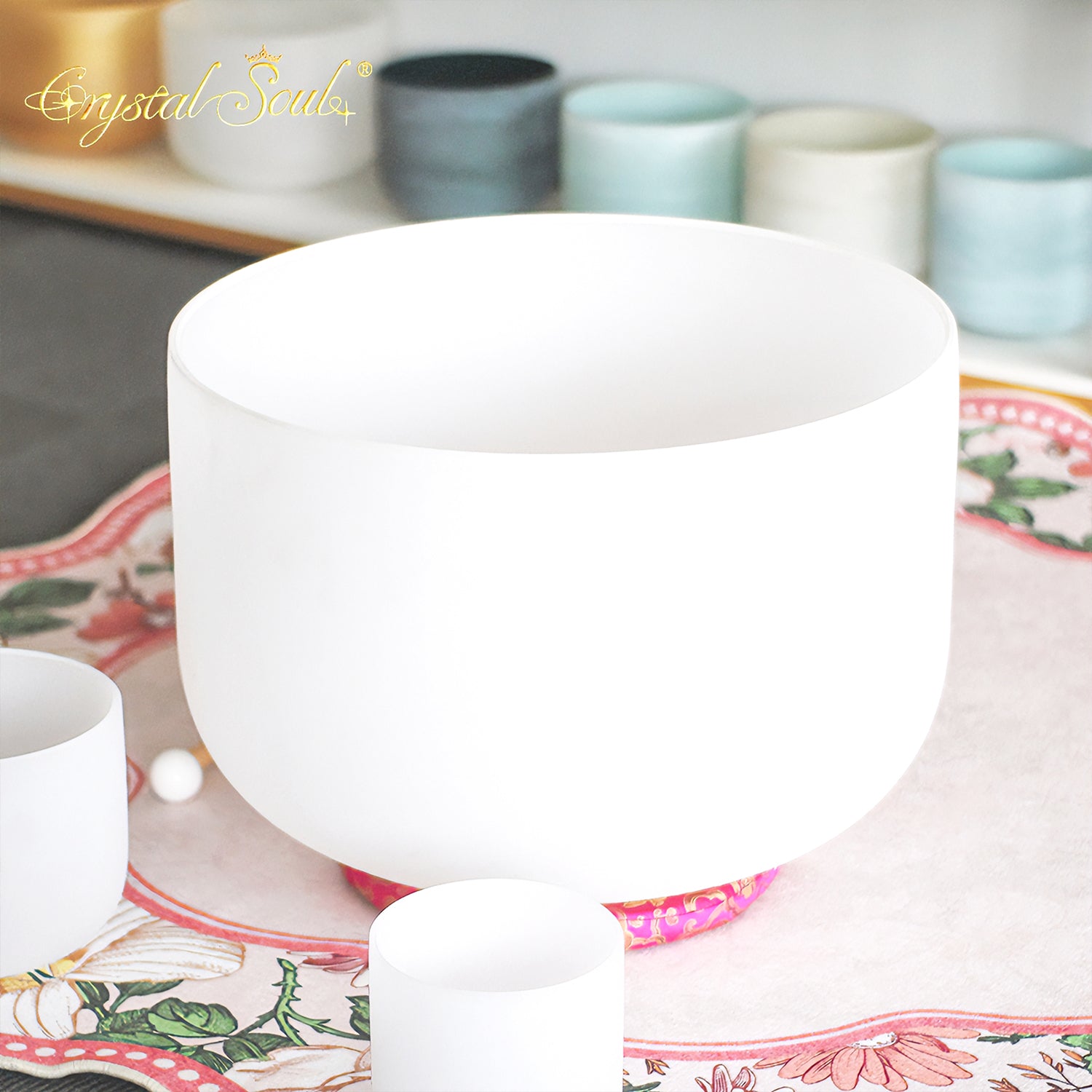 Crystal Soul Extra Large 22" White Frosted Crystal Bowl