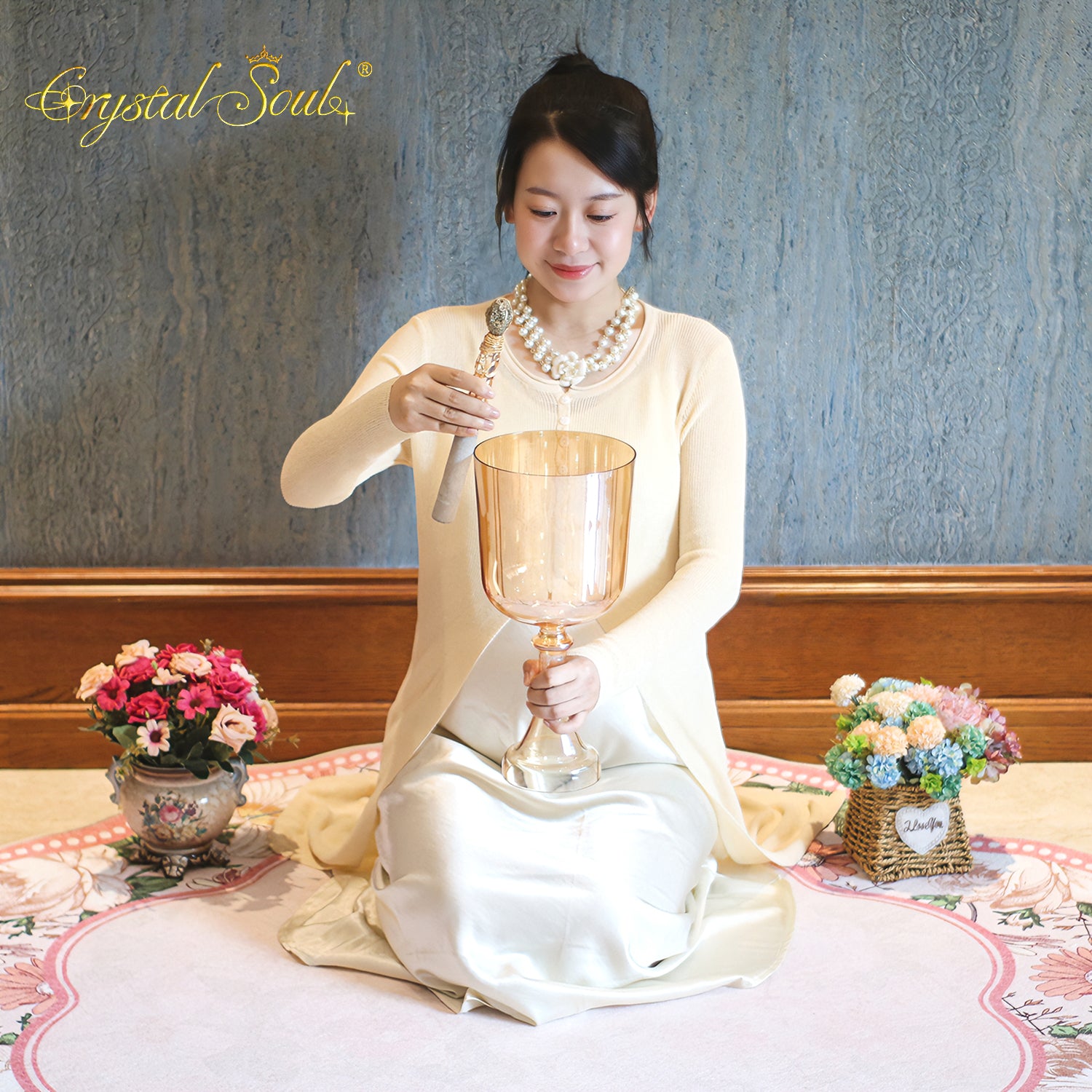 Crystal Soul Golden-Orange Holy Grail Alchemy Crystal Bowl