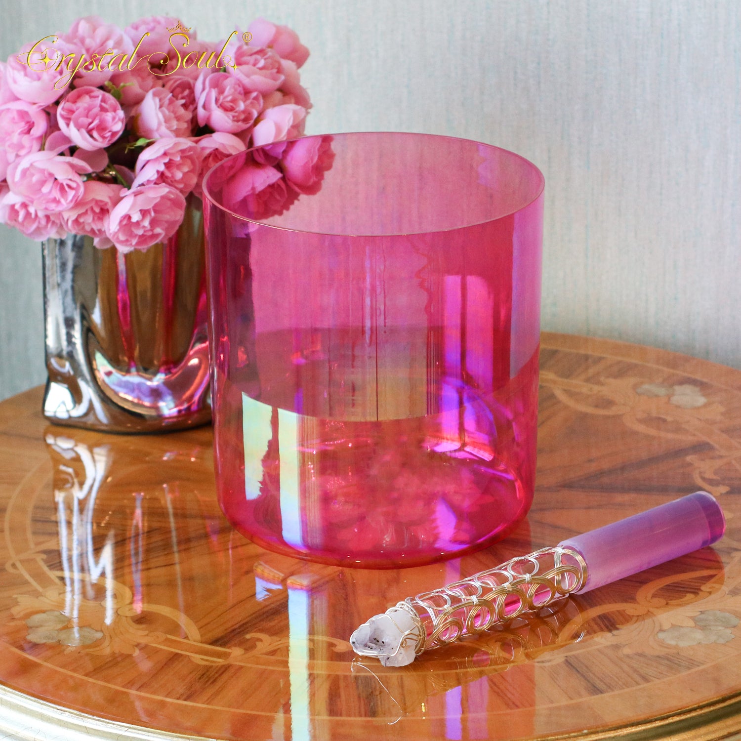 Crystal Soul Rose Pink Alchemy Crystal Bowl