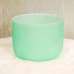 Crystal Soul Macaron Green Frosted Crystal Singing Bowl