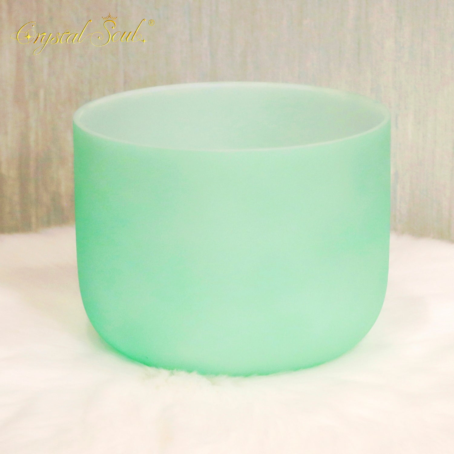 Crystal Soul Macaron Green Frosted Crystal Singing Bowl