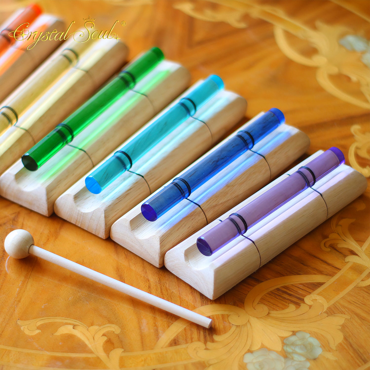 Crystal Soul Chakra Colored Crystal Chimes Set