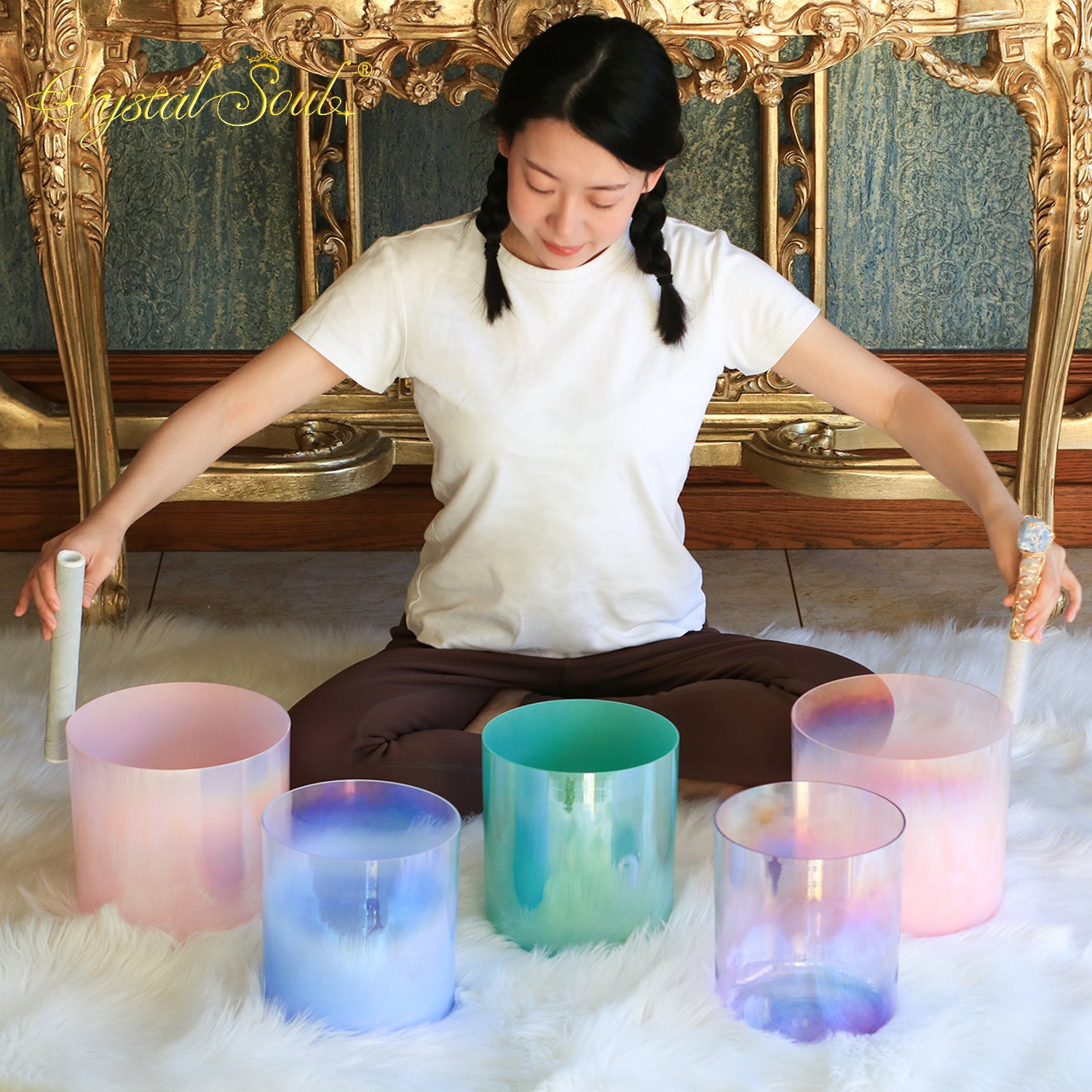 Crystal Soul New Colorway Five Elements Harmony Sound Alchemy Crystal Bowl Set