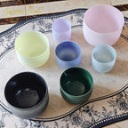 Crystal Soul High Quality Gemstone Fusion Frosted Crystal Bowl Sets