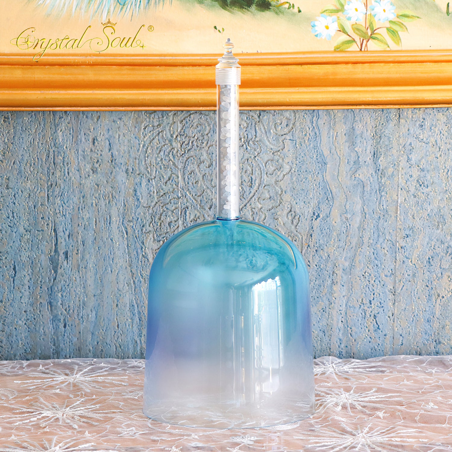 Crystal Soul Crystal Handle Blue-Purple Gradient Handheld Crystal Bowl