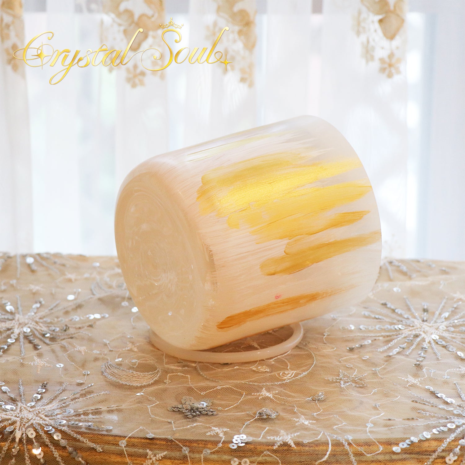 Crystal Soul Spiritual Series Hand-Painted Gilded Alchemy Crystal Bowl
