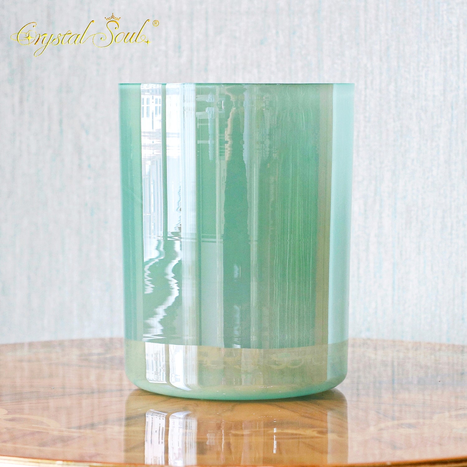 Crystal Soul Pearl Milk Green Extended Height  Alchemy Crystal Bowl