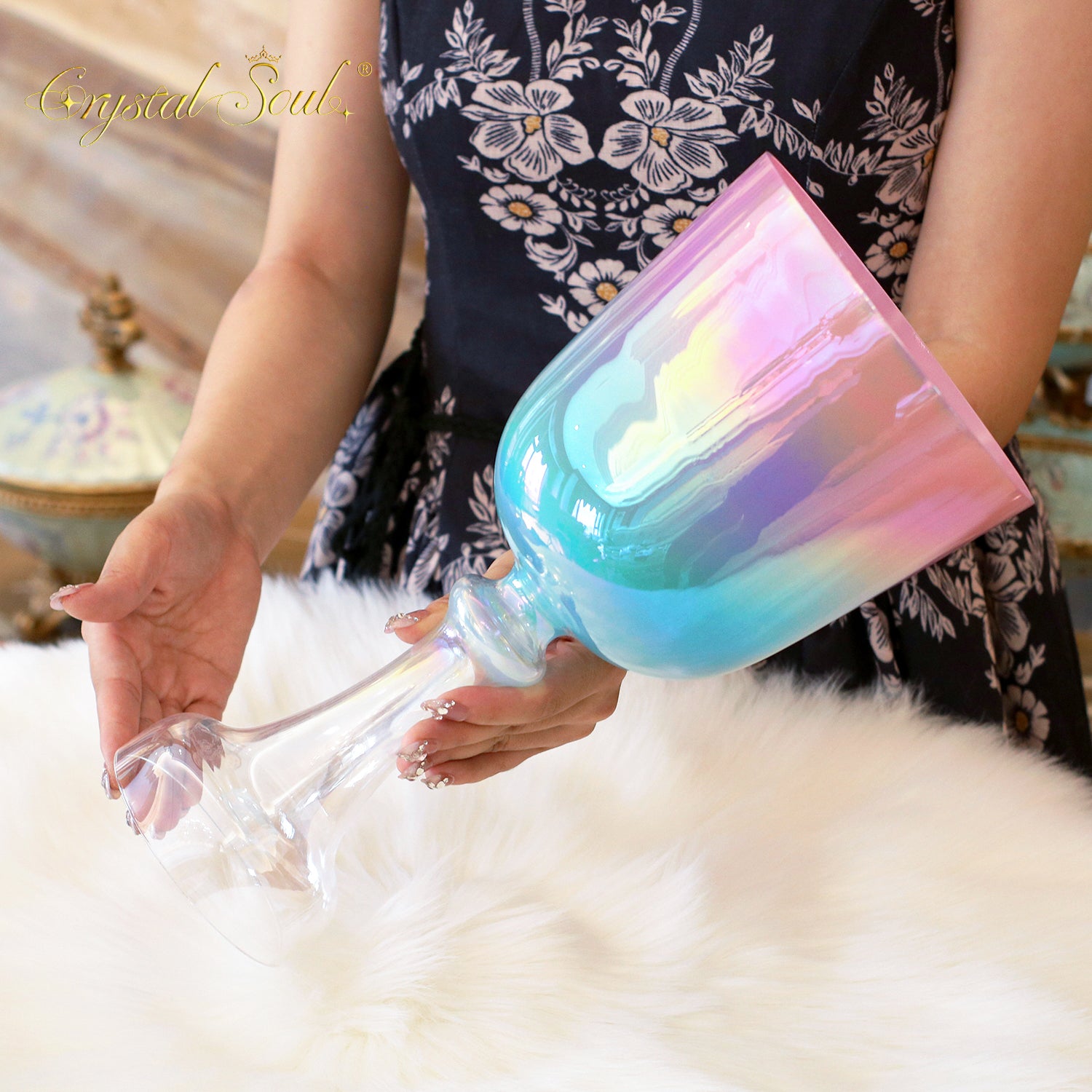 Crystal Soul Four-Layer Gradient Alchemy Holy Chalice Crystal Bowl