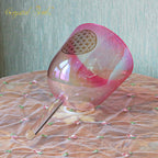 Crystal Soul Pink Gradient Flower of Life Handle Alchemy Crystal Bowl