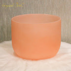 Crystal Soul Macaron Orange Frosted Crystal Singing Bowl