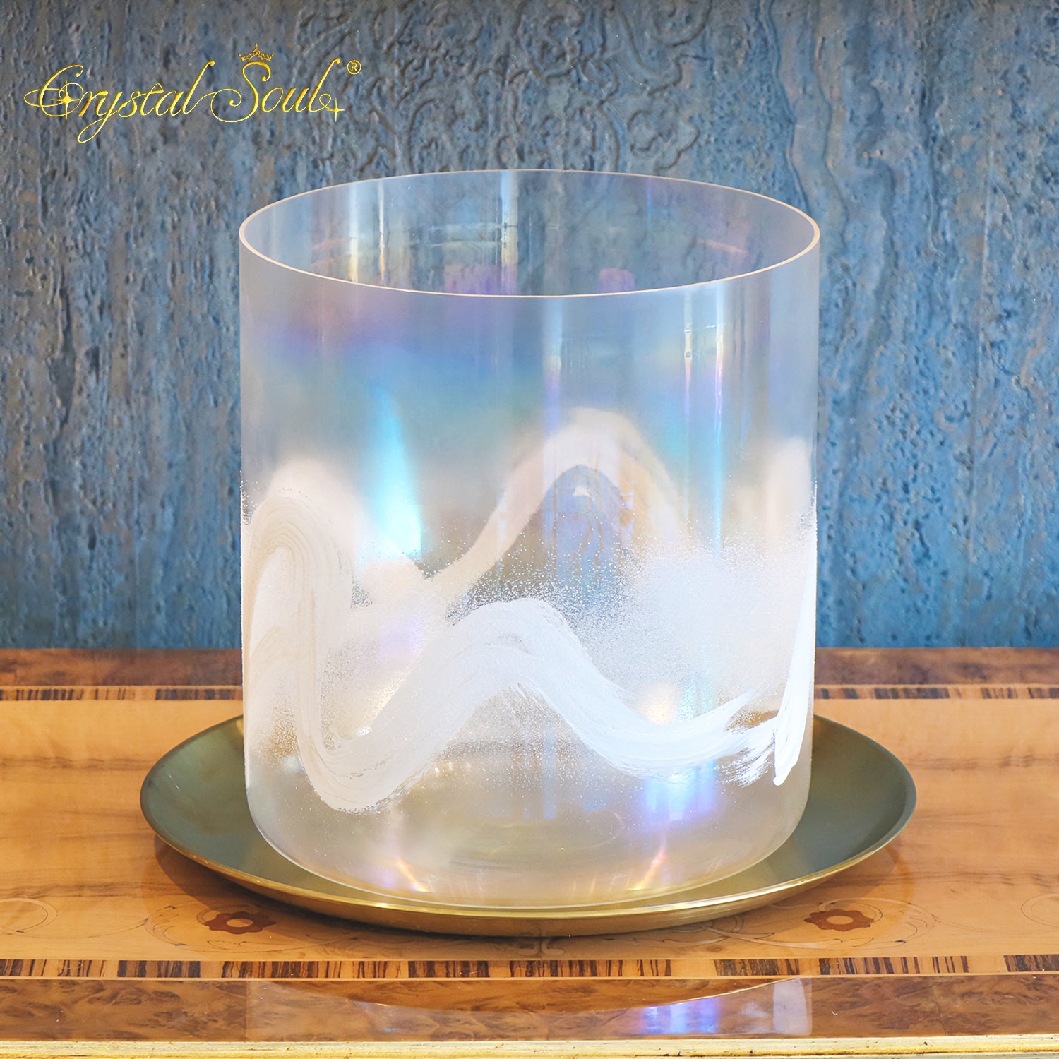 Crystal Soul Superior Design High Quality Gemstone Imbued Hand Painted Alchemy Crystal Bowl