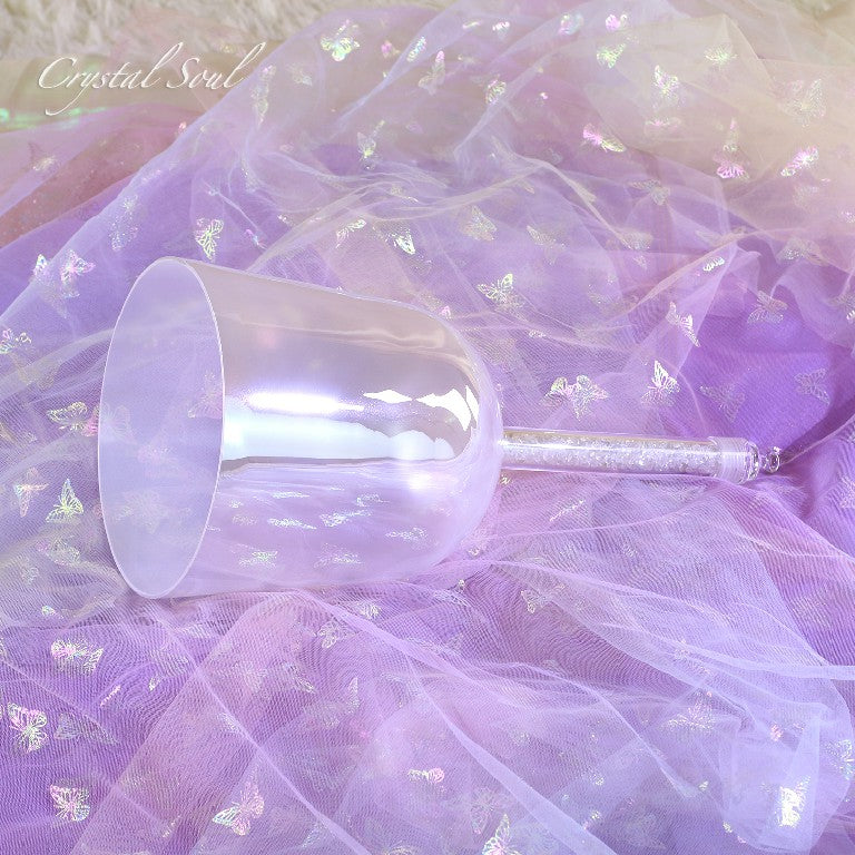 Crystal Soul Pearl White Handheld Crystal Bowl Customizable Octave 3rd 4th